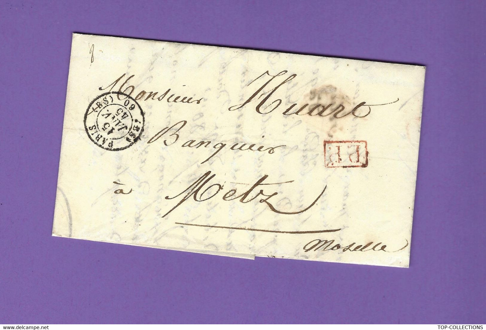 1845 Paris MESSENER ET LAPEYRE  SUCC. De Velay MANUFACTURE DE PAPIERS PEINTS ET VELOUTES Pour Metz VOIR HISTORIQUE - 1800 – 1899