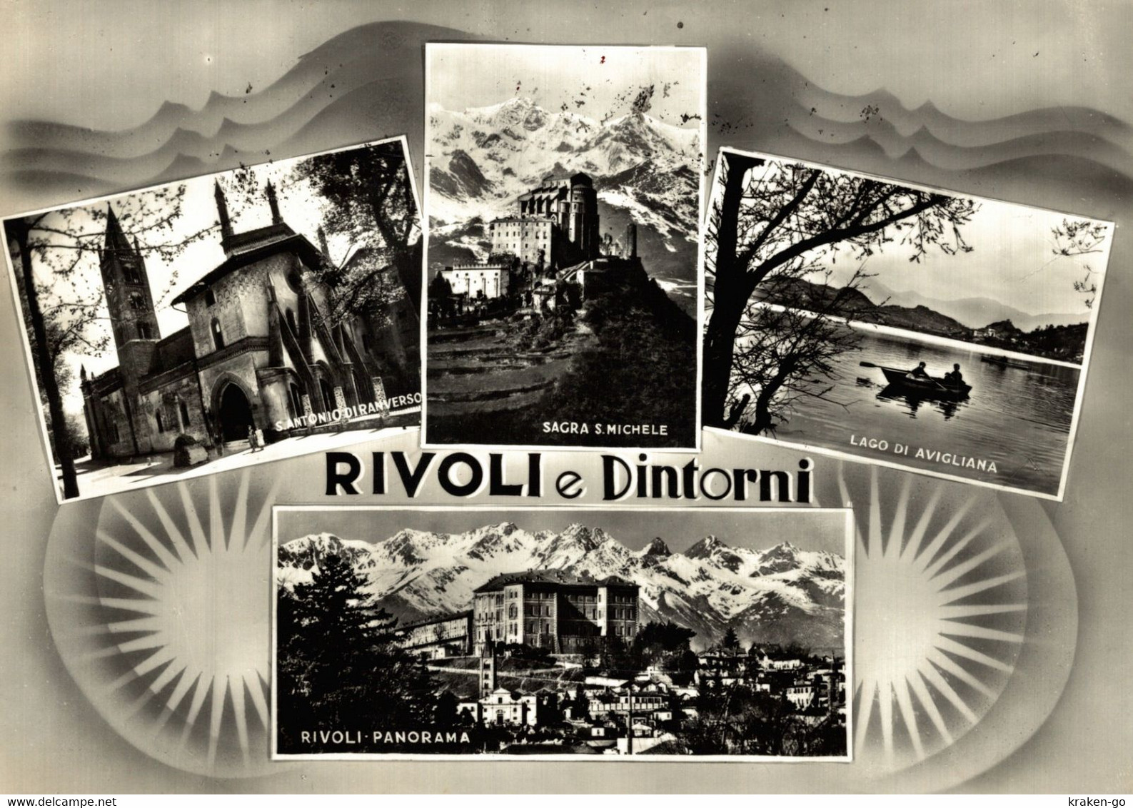 RIVOLI, Torino - Saluti, Vedutine - VG + Targhetta Postale - #111 - Rivoli