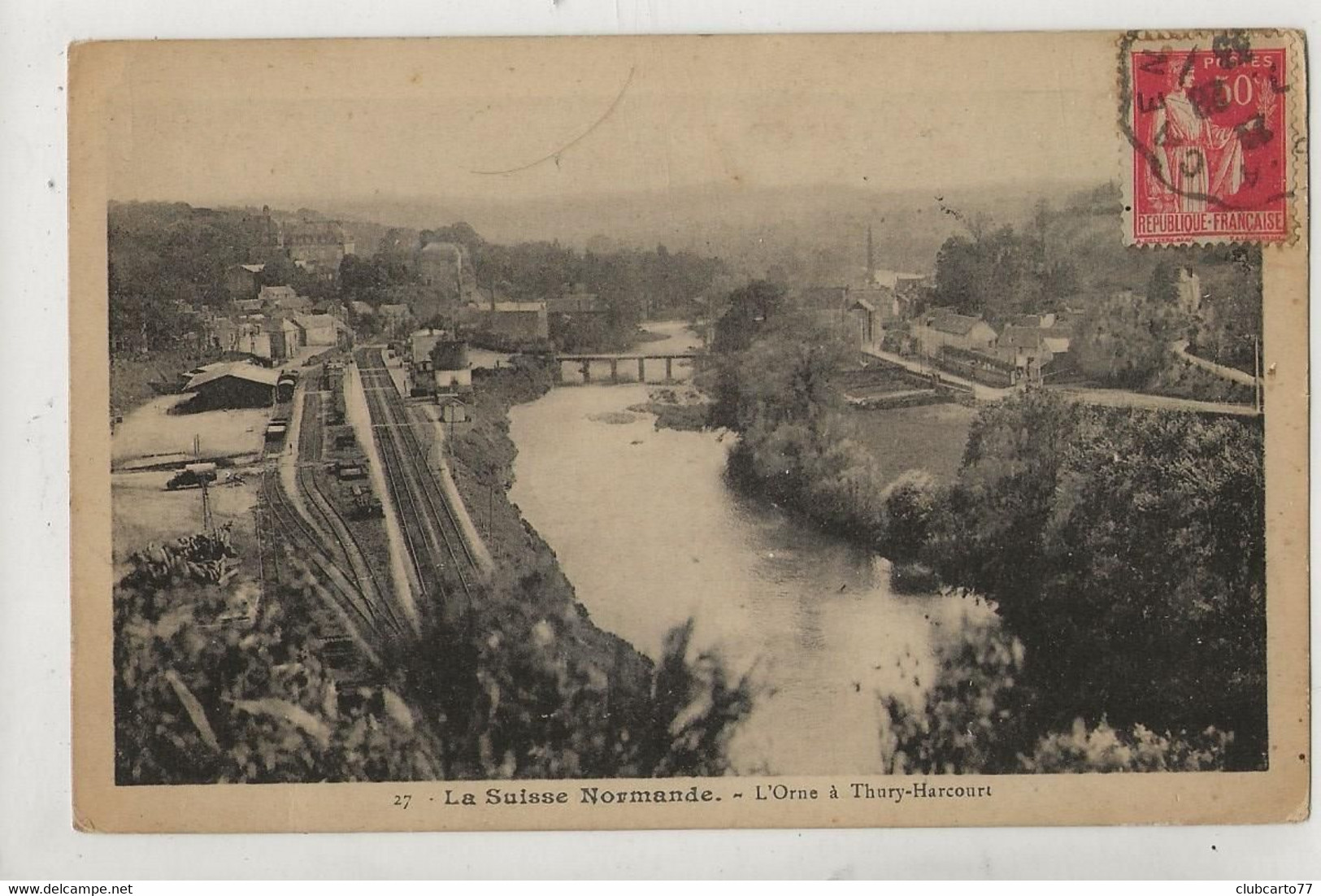 Thury-Harcourt (14) : Vue Aérienne Au Niveau Du Quartier De La Gare En 1933 PF. - Thury Harcourt