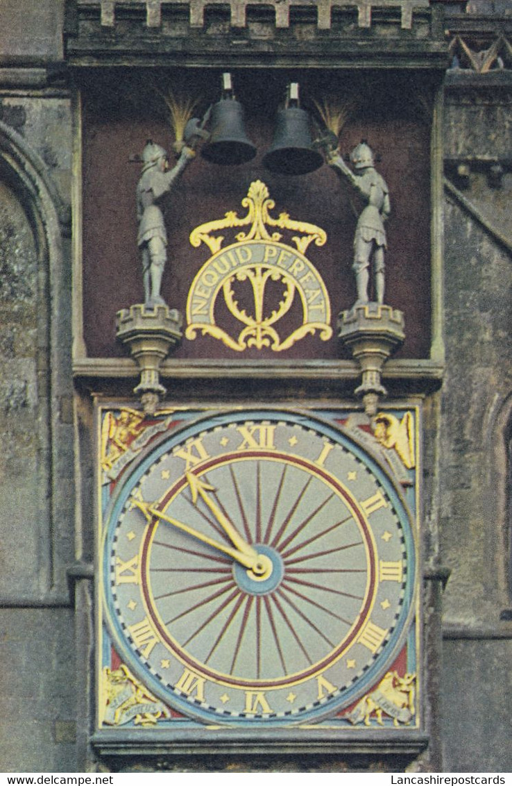 Postcard Wells Cathedral Somerset The Outside Clock My Ref B25697 - Wells