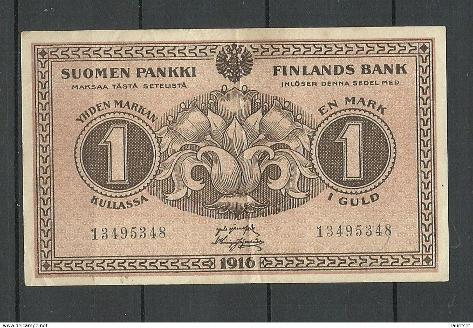 FINLAND FINNLAND 1916 - 1 Mark In Gold Bank Note Banknote - Finland