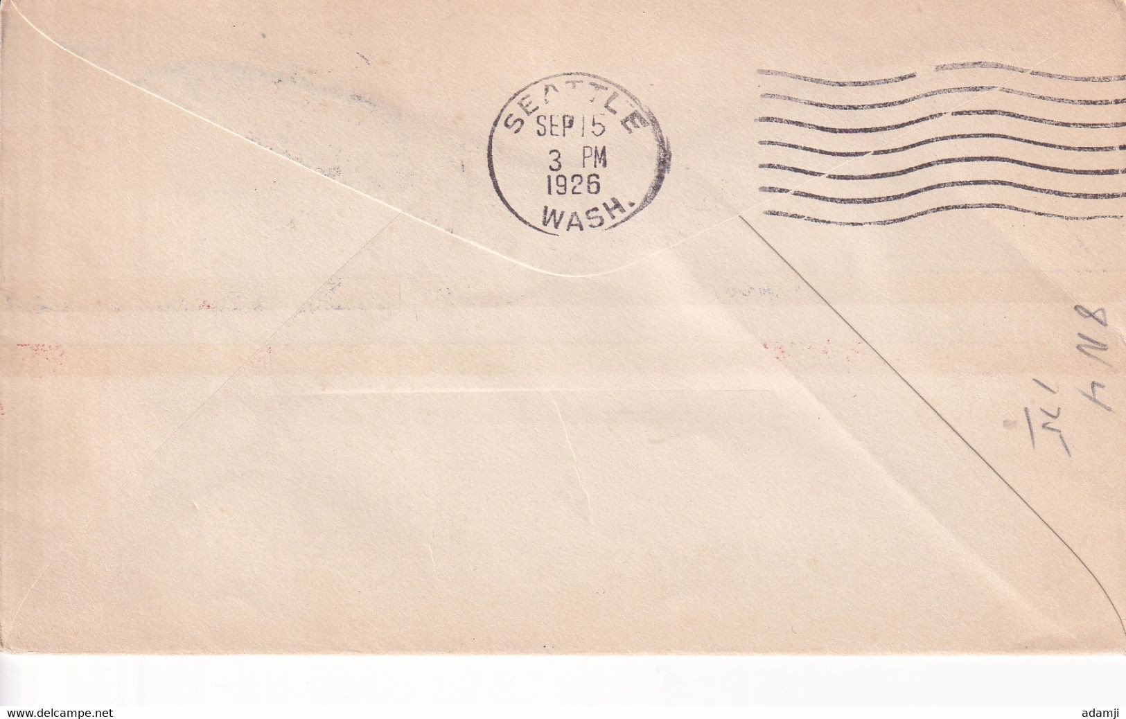USA 1926 SEATTLE-LOS ANGELES ROUTE COVER WASHINTON. - Lettres & Documents