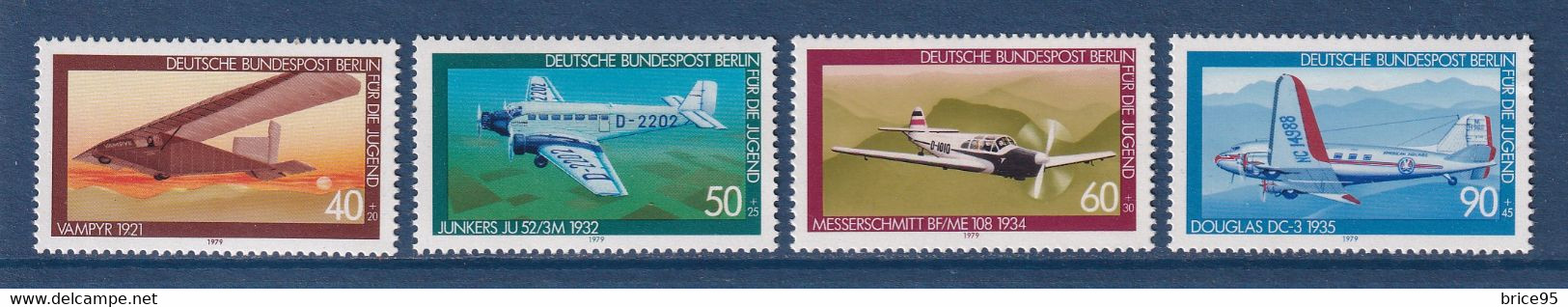 ⭐ Allemagne - YT N° 552 à 555 ** - Neuf Sans Charnière - Thématique Avion - 1979 ⭐ - Nuevos