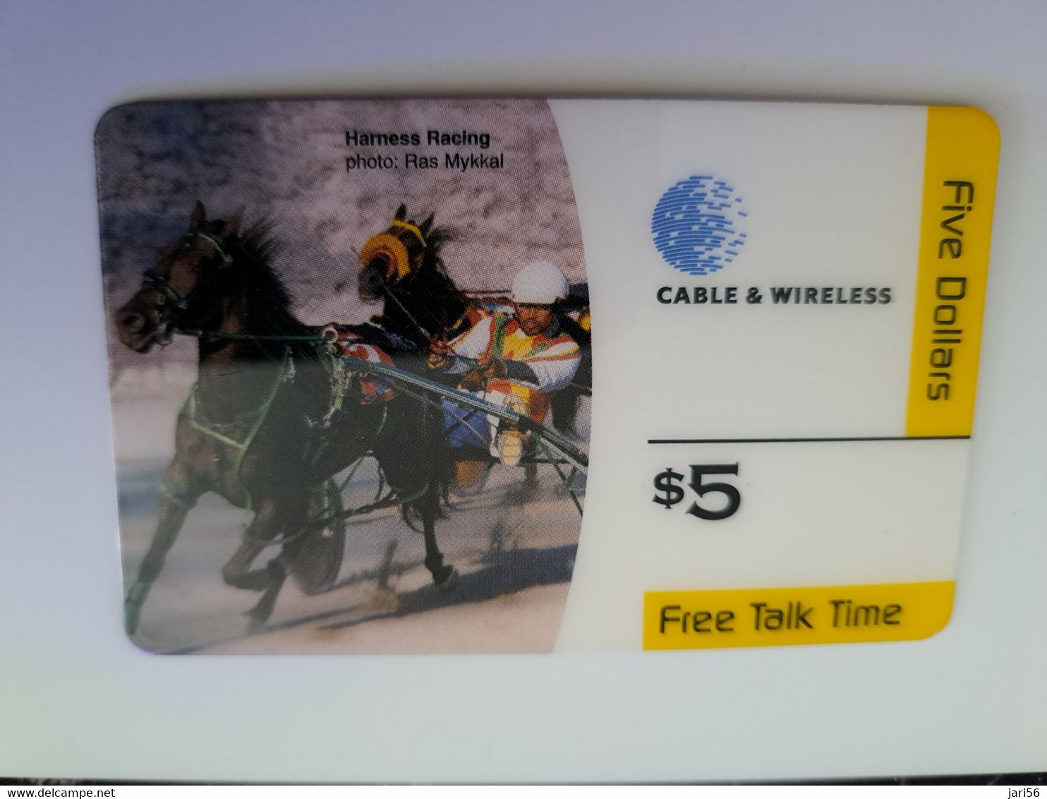 BERMUDA  $ 5,- C&W     / THICK CARD /  BERMUDA HARNESS RACING /  PREPAID CARD  Fine USED  **11281** - Bermuda