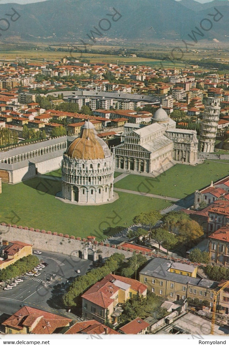 CARTOLINA  PISA,TOSCANA,VEDUTA AEREA DELLA PIAZZA DEL DUOMO,MEMORIA,CULTURA,RELIGIONE,IMPERO ROMANO,NON VIAGGIATA - Pisa