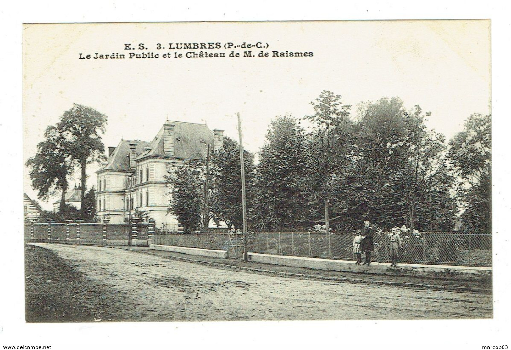 62 PAS DE CALAIS LUMBRES Le Jardin Public Et Le Château De Mr De Raismes Plan Peu Courant - Lumbres