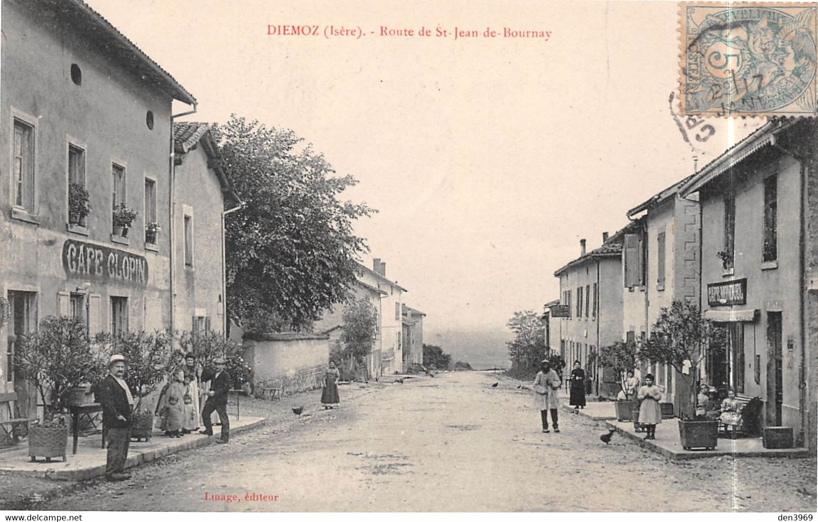 DIEMOZ (Isère) - Route De Saint-Jean-de-Bournay - Café Clopin & Café Monduel - Diémoz