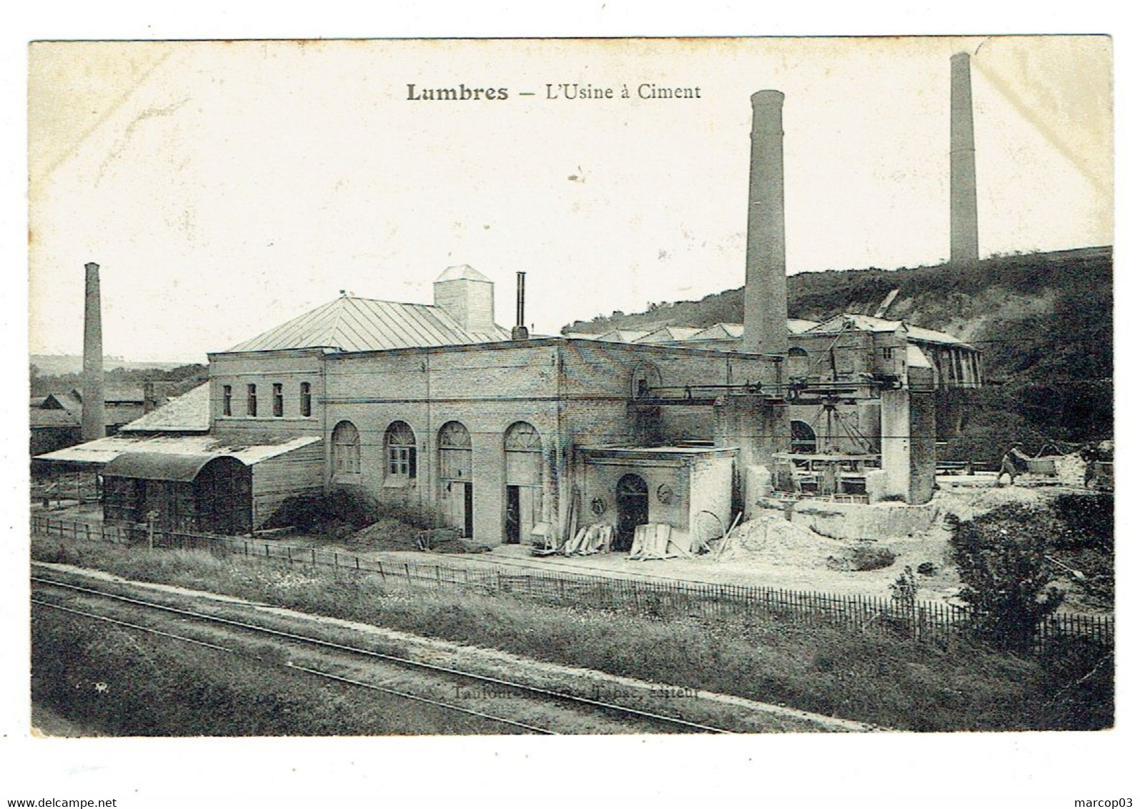 62 PAS DE CALAIS LUMBRES L'Usine à Ciment Plan Peu Courant - Lumbres