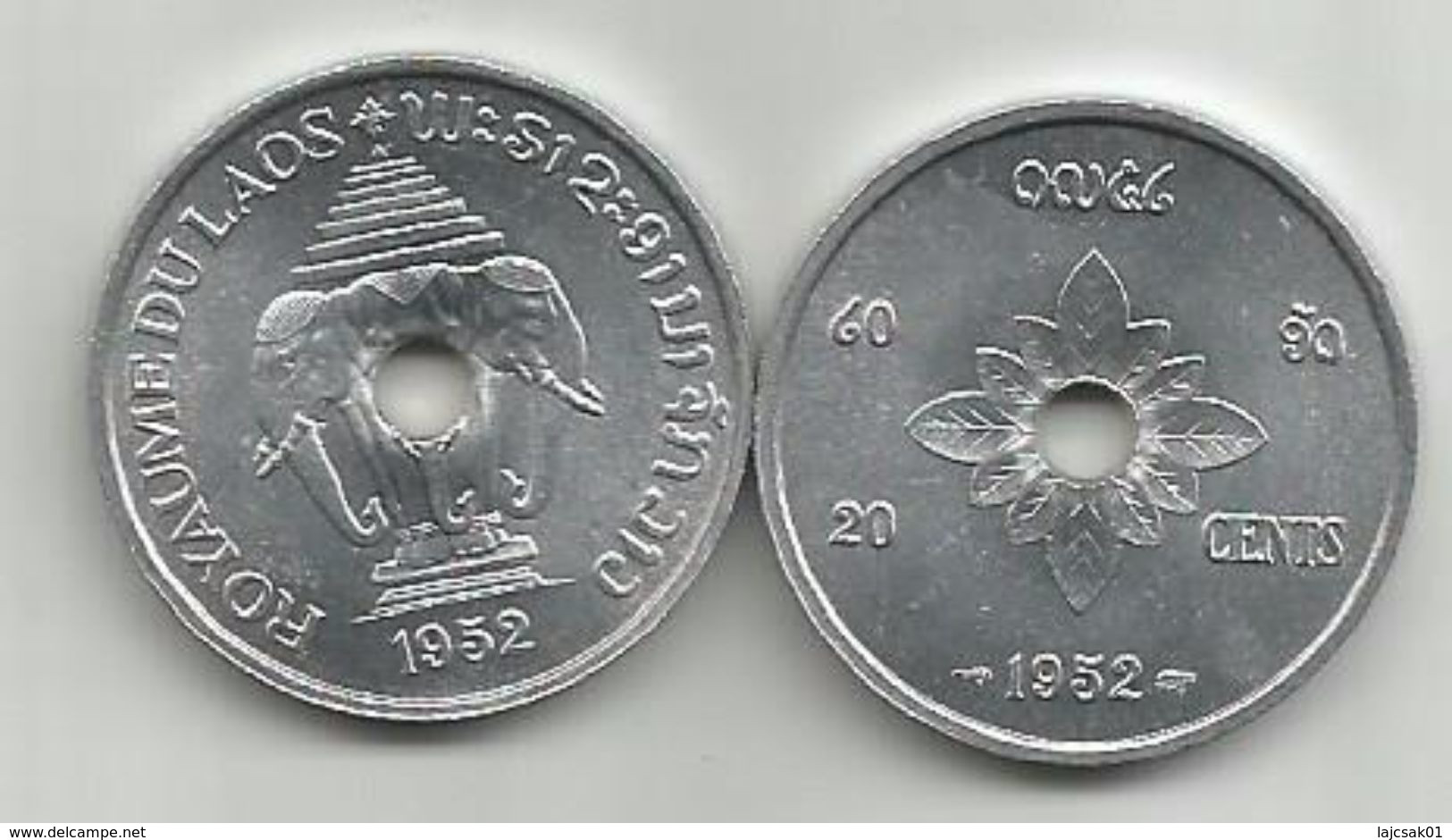 Laos 20 Cents 1952. KM#5 - Laos