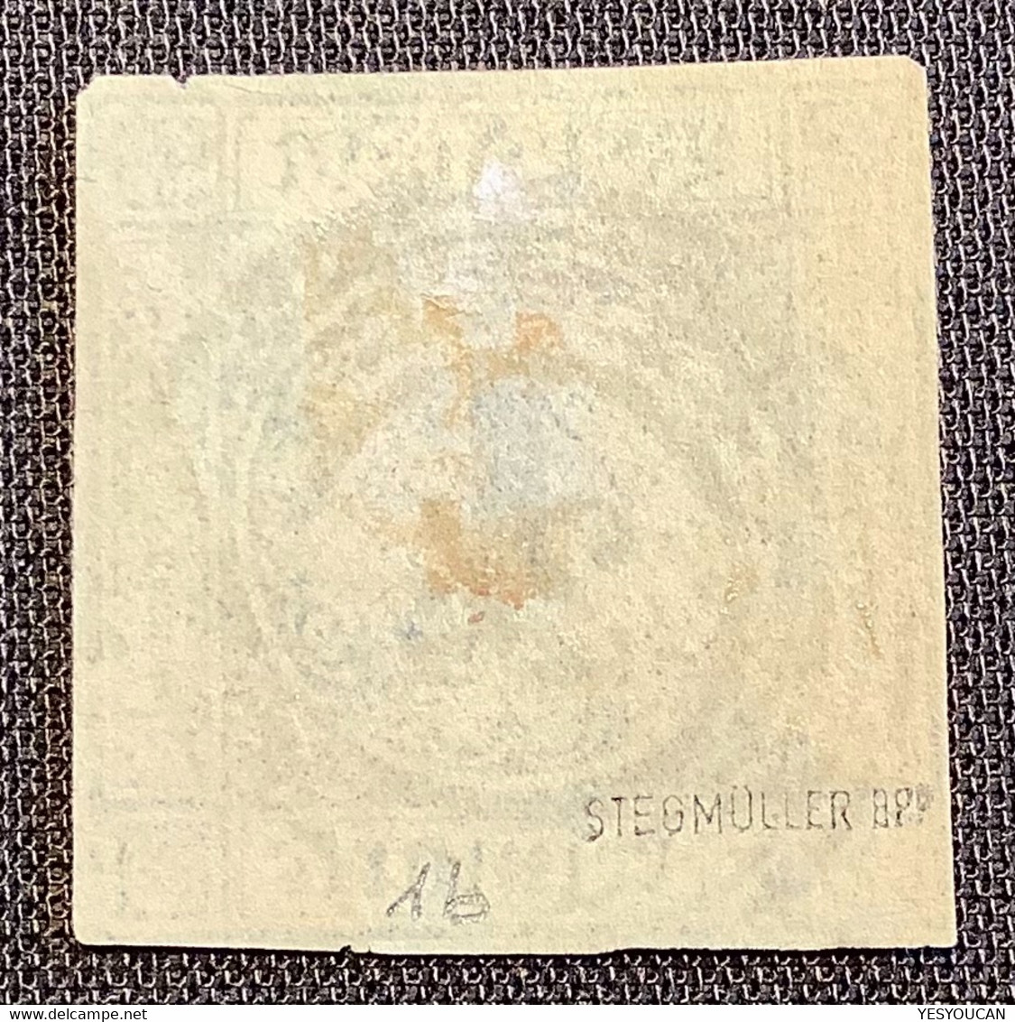 Mi 1b Geprüft Stegmüller BPP,  Baden 1851 1 Kr Braun = 2. Auflage Gestempelt 24 Carlsruhe (Karlsruhe Bade Signé - Oblitérés