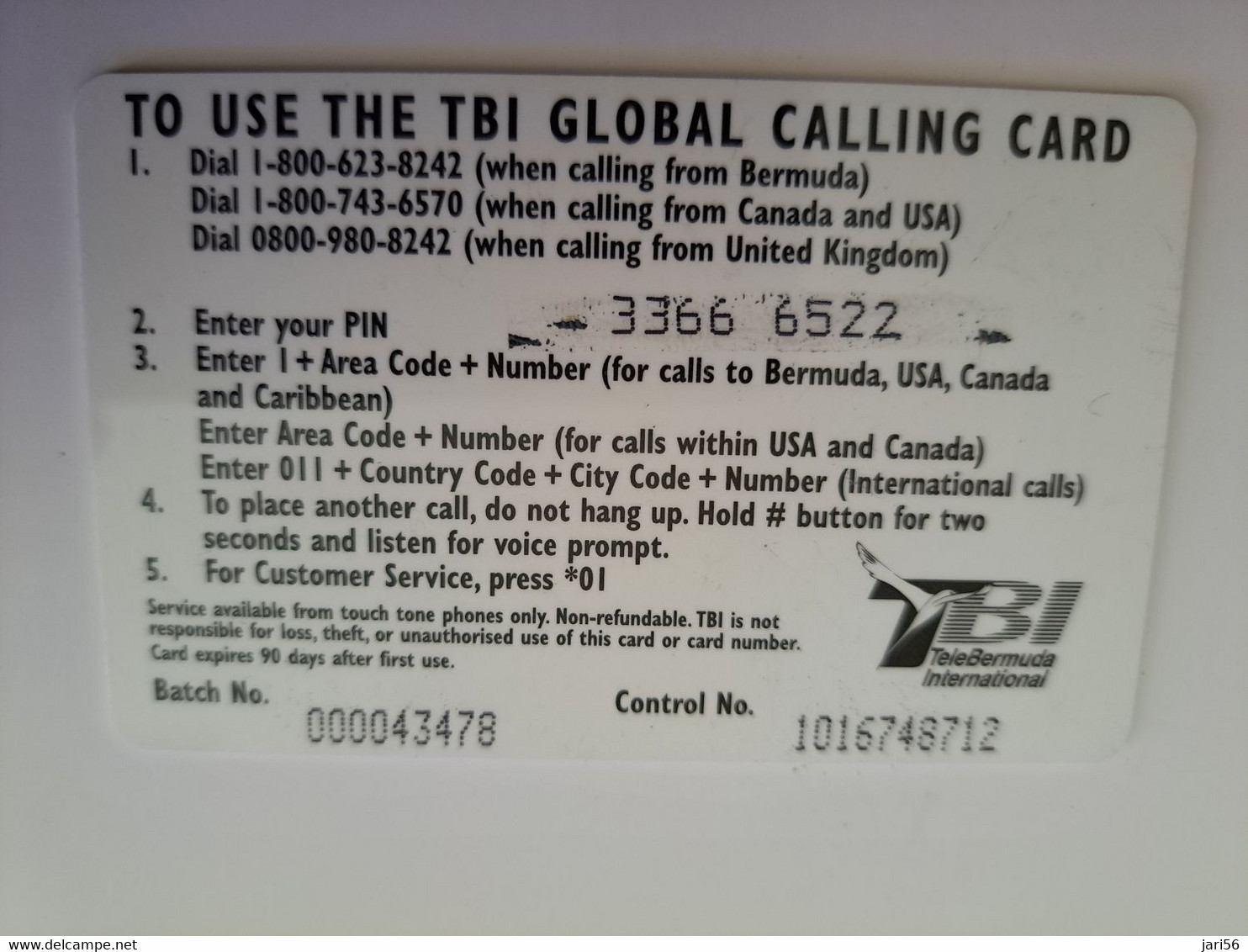 BERMUDA  $ 10,-  TBI / GEORGES TOWN  BERMUDA  / RED    VALUE   /   PREPAID CARD  Fine USED  **11313** - Bermuda