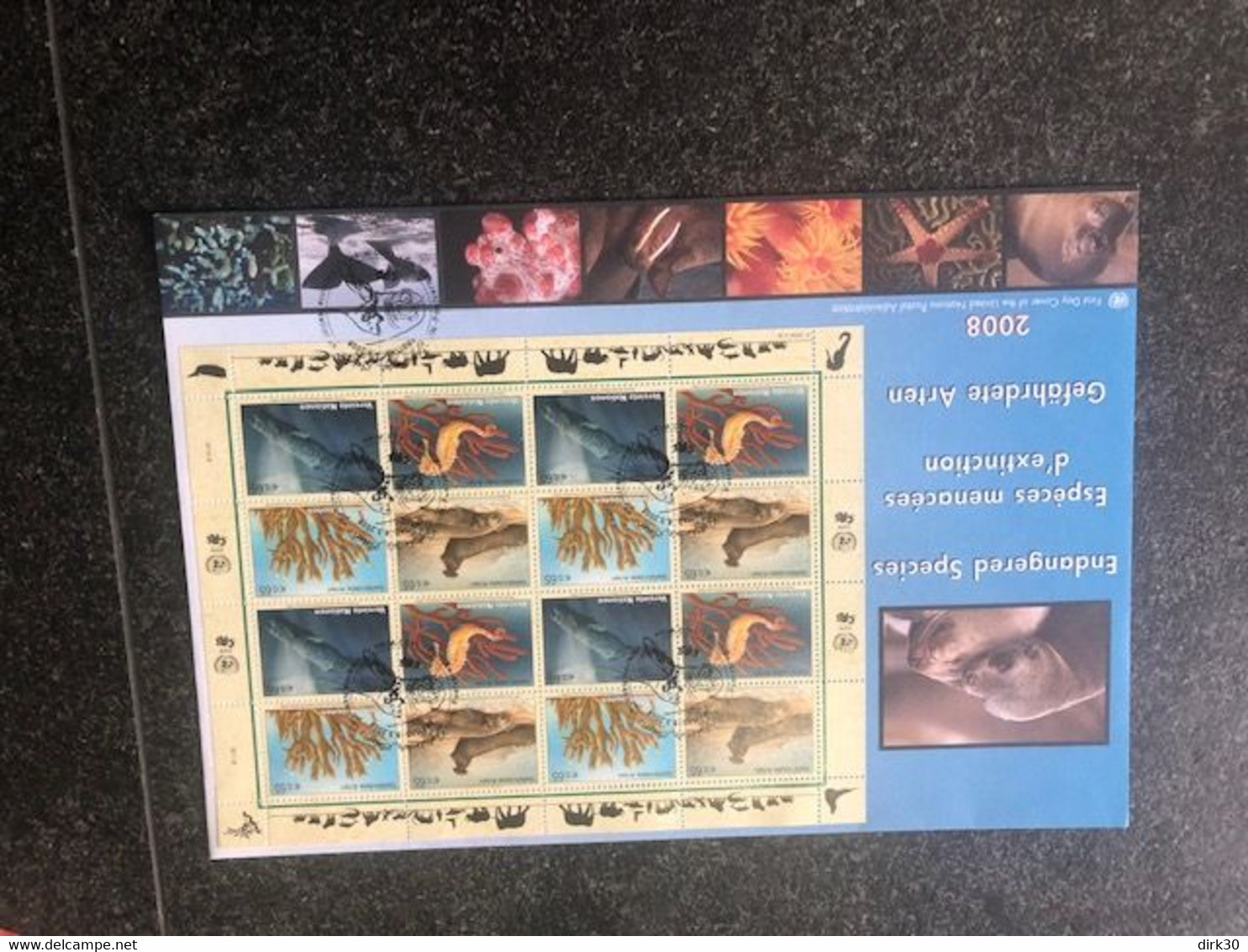 UNITED NATIONS FAUNA SEAHORSE CORAL WHALE SEAL FDC USED - FDC