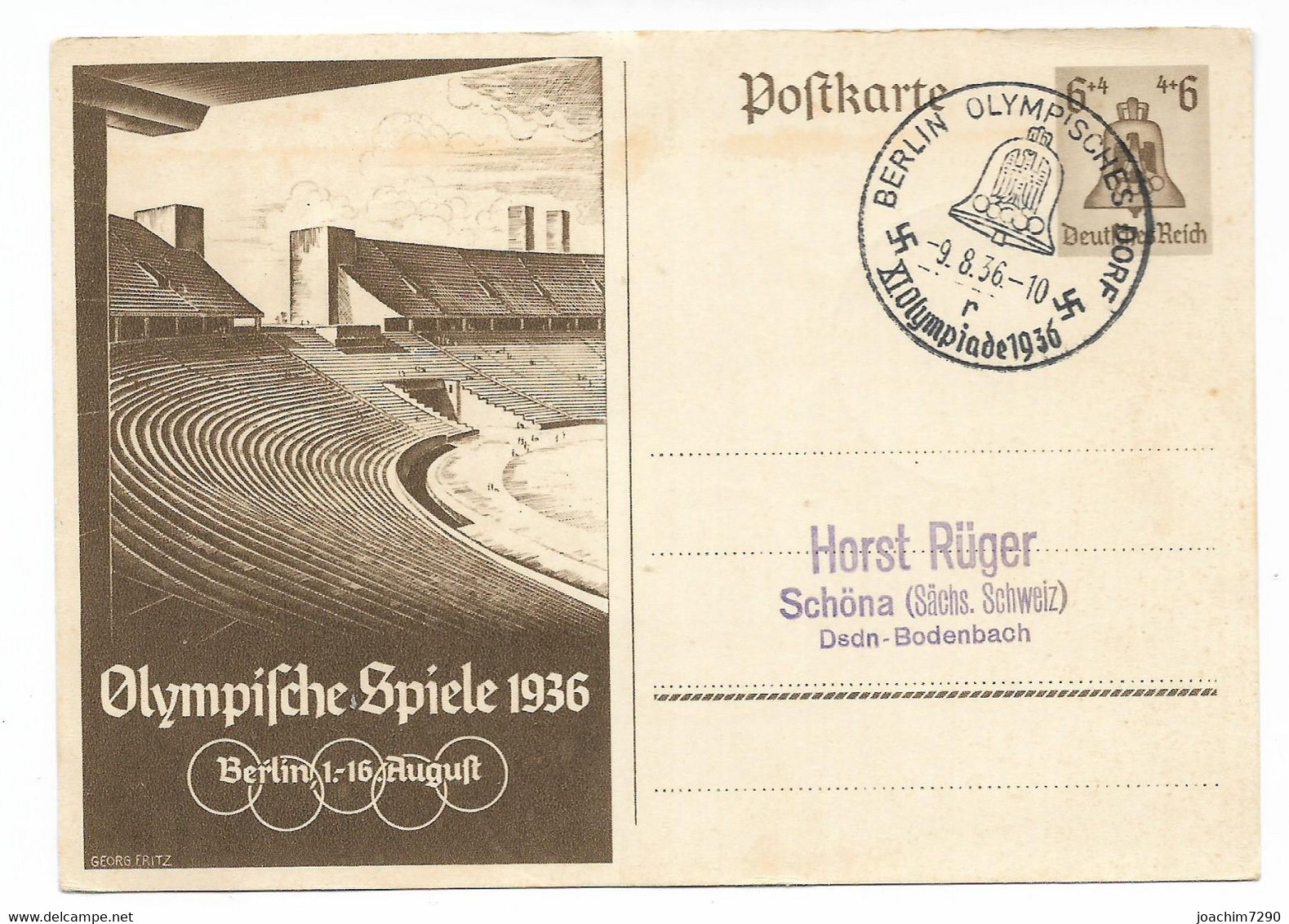 Deutsches Reich,  Schöne Ganzsachen-Karte Als Sonder- Ausgabe 1936 Zu Den Olympischen Spielen In Berlin - Otros & Sin Clasificación