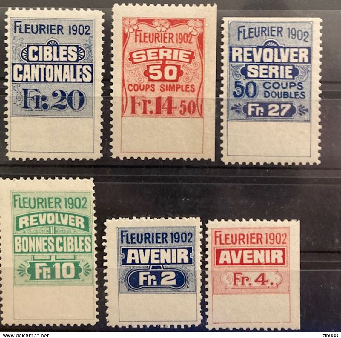 Schützenfest / Schiessmarken Fleurier 1902 - Revenue Stamps