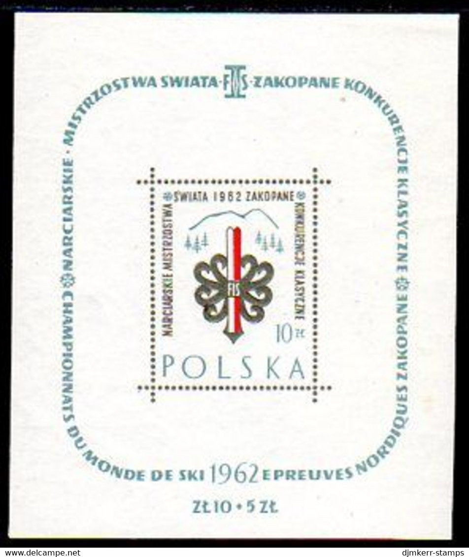 POLAND 1962 Skiing Championship Block MNH / **  Michel Block 26 - Blocs & Feuillets