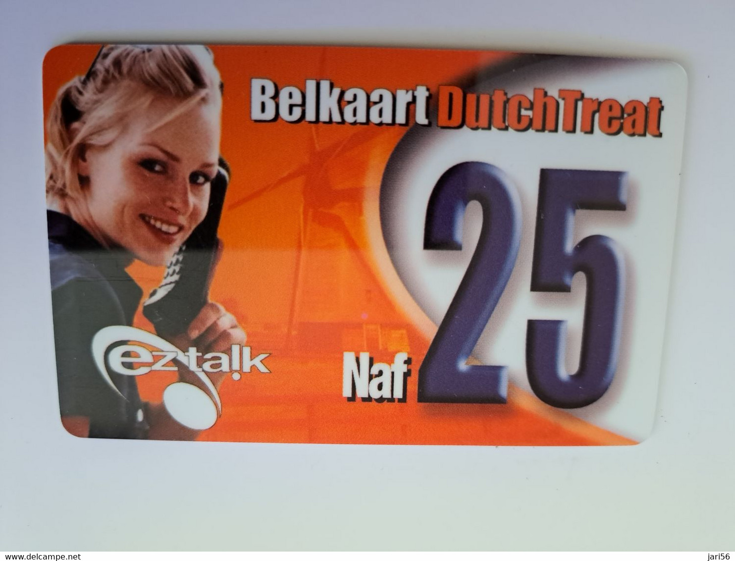 CURACAO NAF 25  BELKAART DUTCHTREAT LADY ON PHONE  EZ TALK  THICK CARD /DIFF BACK SIDE     ** 11334** - Antillen (Niederländische)