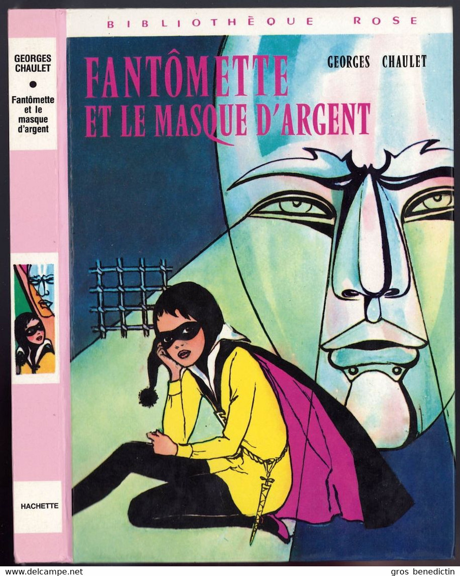 Hachette - Bibliothèque Rose - Georges Chaulet  - "Fantômette Et Le Masque D'argent" - 1982 - #Ben&Chau&Fant - Bibliotheque Rose