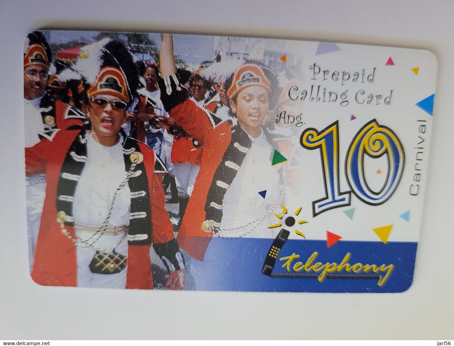 CURACAO NAF 10,-   BELKAART / I TELEPHONY / CARNIVAL /   THICK CARD   USED CARD     ** 11339** - Antilles (Netherlands)