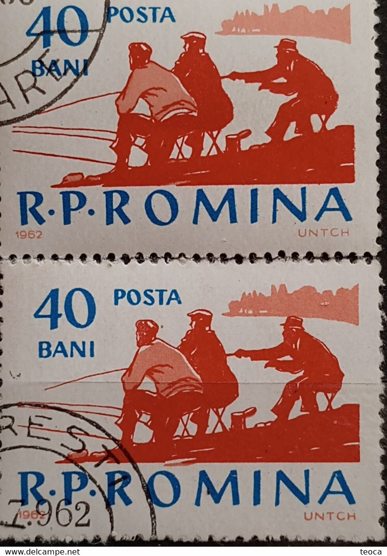 Errors Romania 1962, Mi 2080 , Fishing, Fishermen, Fishermen Displaced From The Picture - Plaatfouten En Curiosa