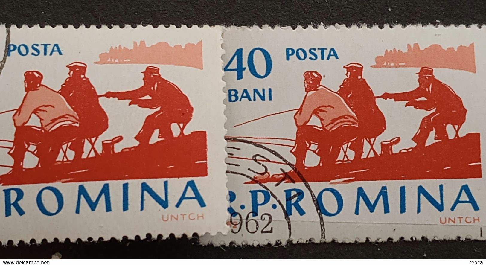 Errors Romania 1962, Mi 2080 , Fishing, Fishermen, Fishermen Displaced From The Picture - Abarten Und Kuriositäten