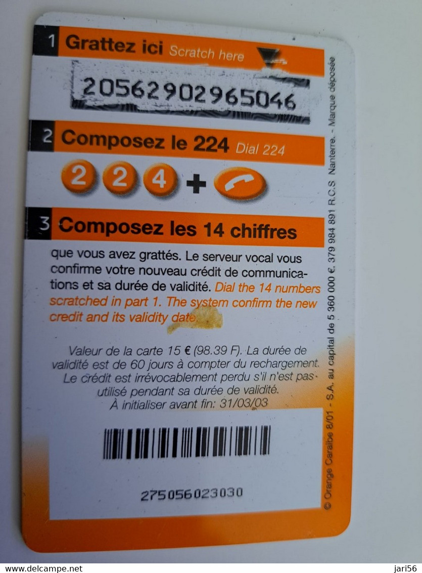 Phonecard St Martin French  ORANGE / 15 UNITS / DATE 31/03/03 USED  CARD   **11347  ** - Antillas (Francesas)