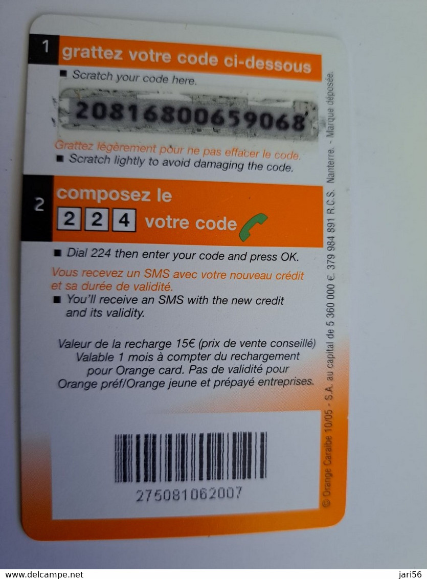 Phonecard St Martin French  ORANGE / 15 UNITS / DATE  / NO /  USED  CARD   **11350 ** - Antilles (Françaises)