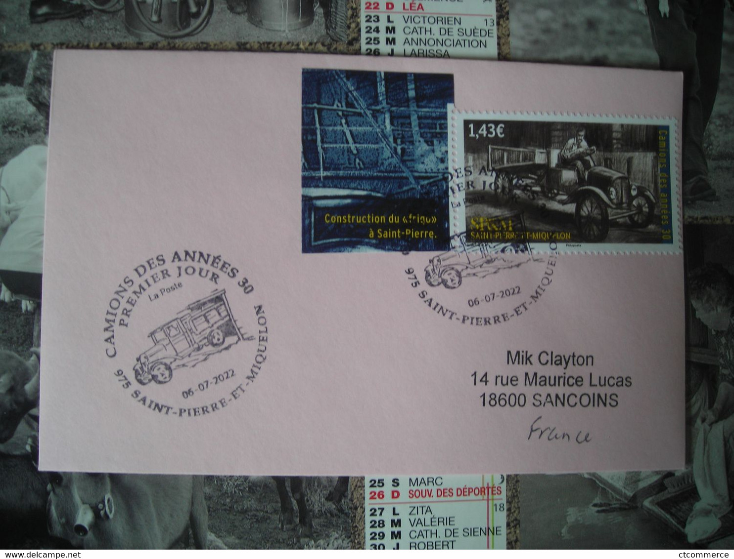 St Pierre Et Miquelon FDC 6.7.22 Camions Des Années 30, (3) - Covers & Documents