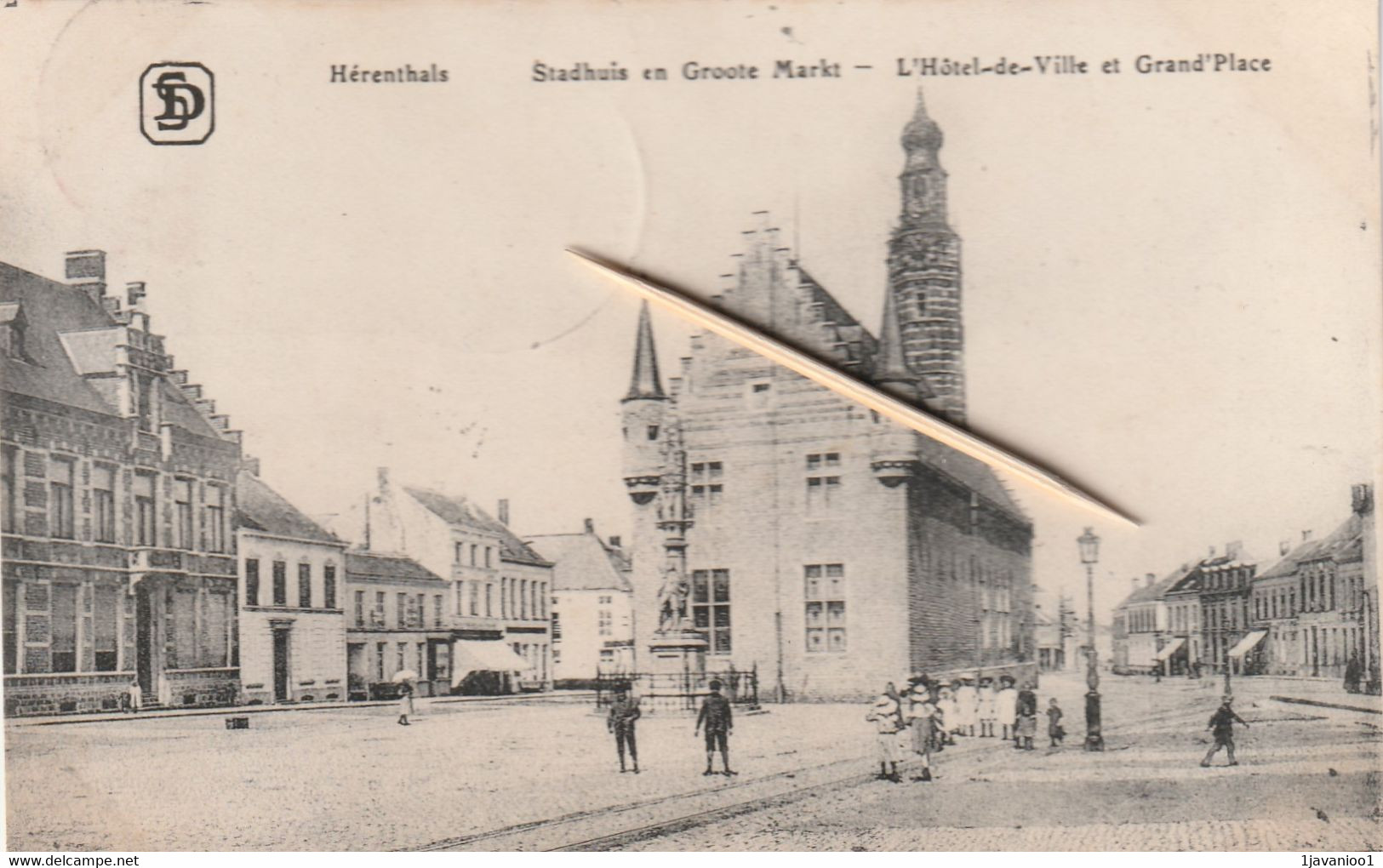 Herenthals, Stadhuis En Groote Markt, Duitse Bezetting,  2 Scans - Herentals