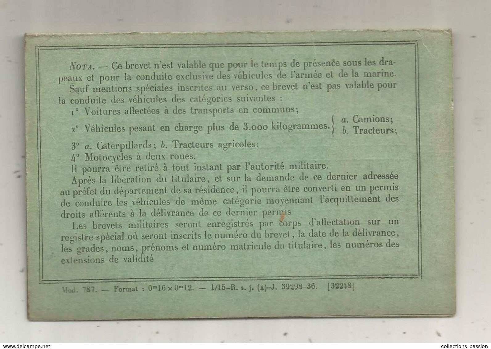 MILITARIA, Brevet Miltaire , 1940, 3 Scans - Documenti