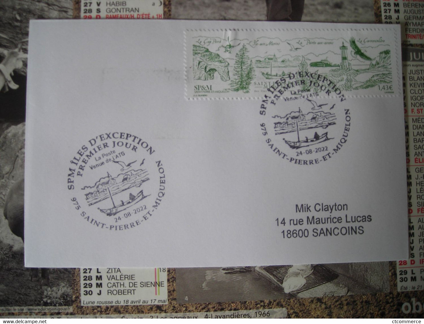 St Pierre Et Miquelon FDC 24.8.22 Îles D'exception - Lettres & Documents