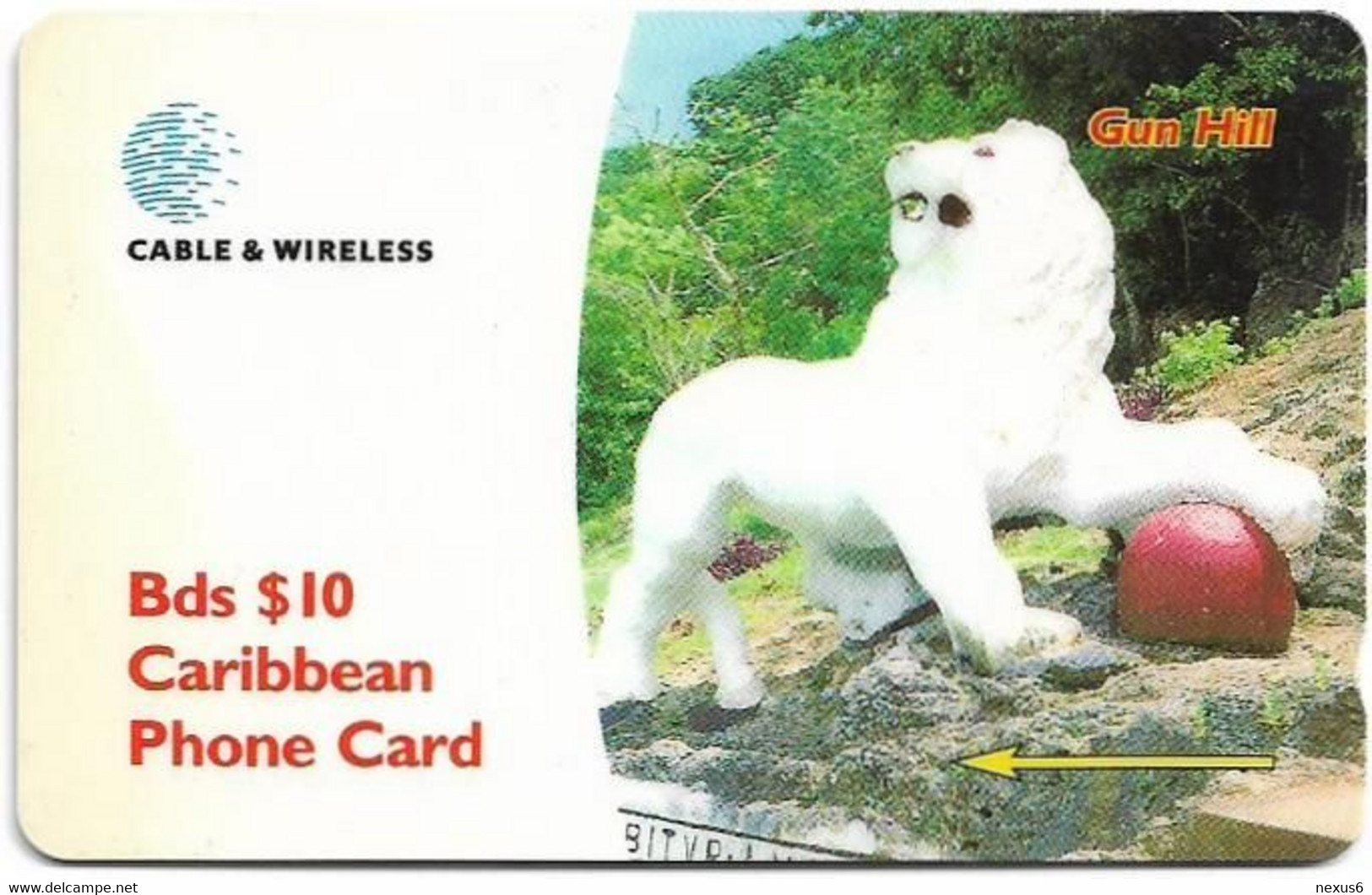 Barbados - C&W (GPT) - Gun Hill, 284CBDA, 1999, 80.000ex, Used - Barbades