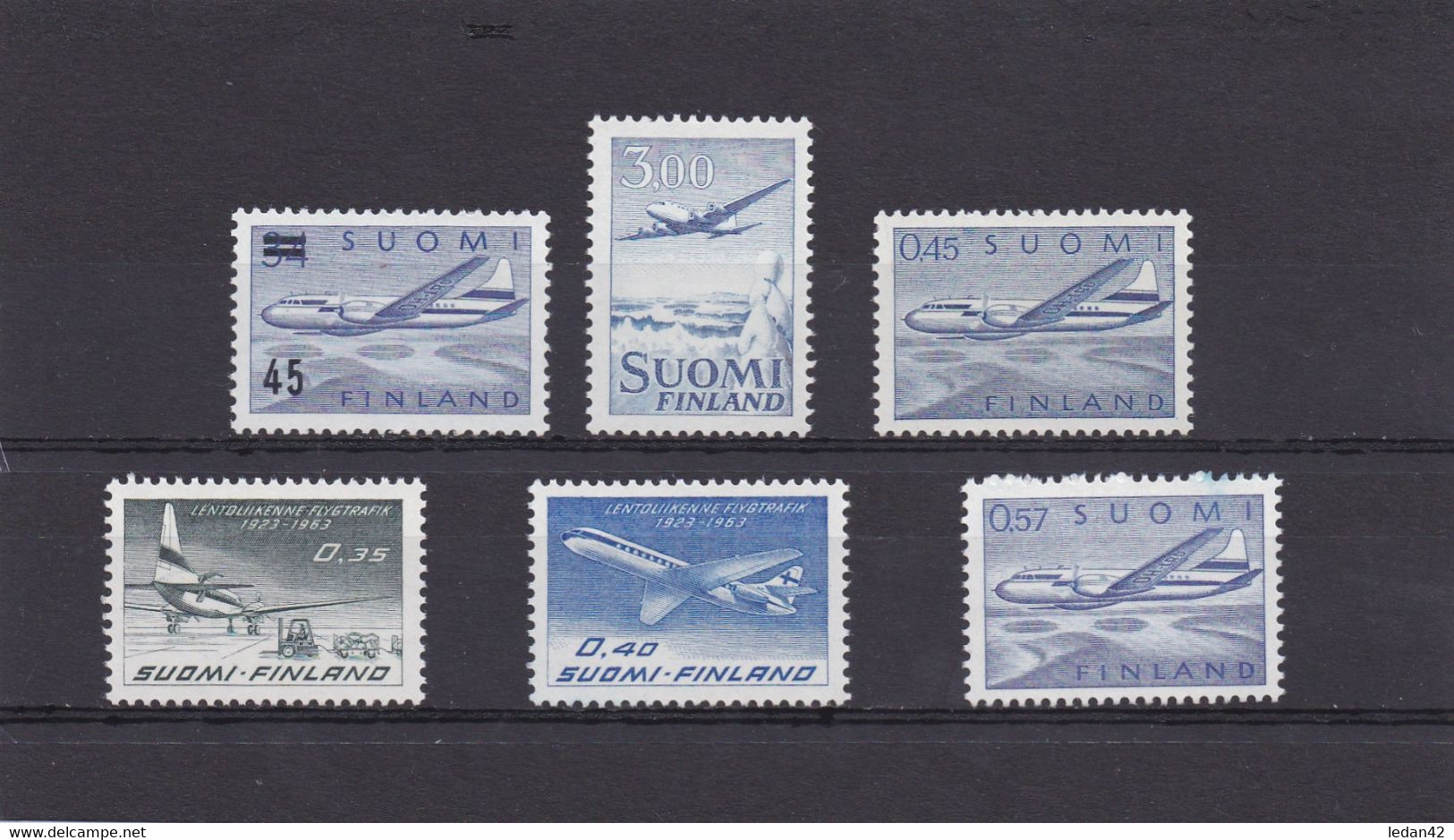 Finlande 1959/70,  Cat. Yvert PA 7 à 12 ** - Unused Stamps