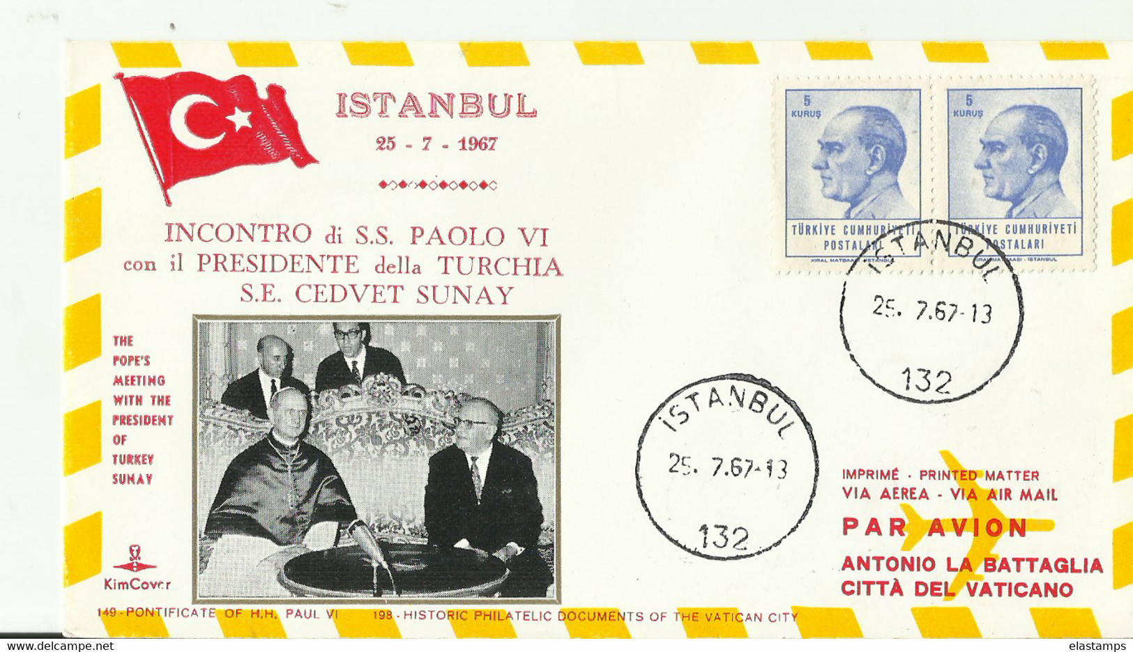 TURKEI CV1967 F FLUG - Lettres & Documents