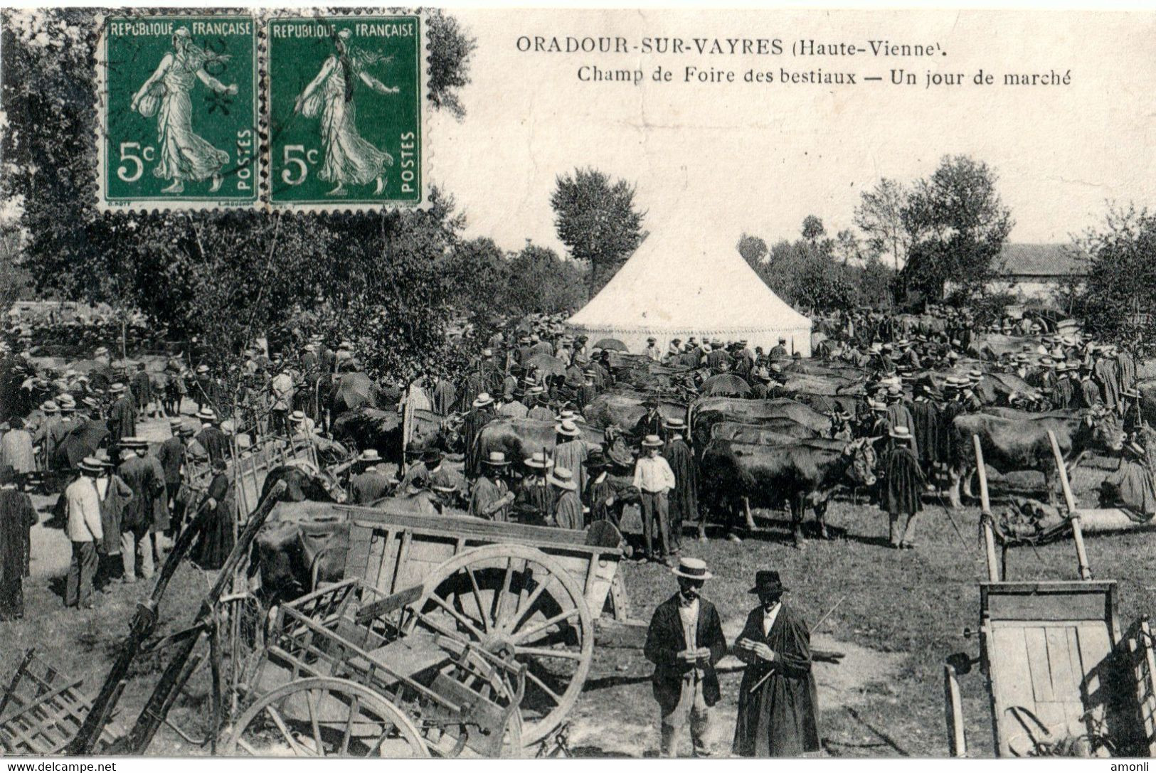 87. HAUTE-VIENNE - ORADOUR SUR VAYRES. Champ De Foire Des Bestiaux. Un Jour De Marché. - Oradour Sur Vayres