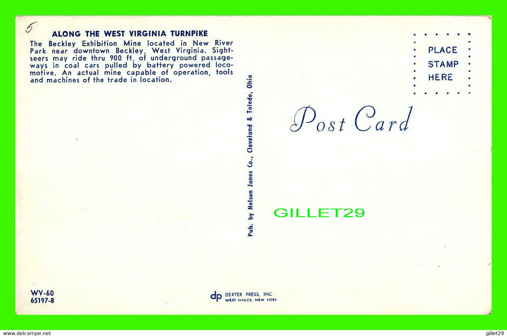 BECKLEY, WV - ALONG THE WEST VIRGINIA TURNPIKE - THE BECKLEY EXHIBITION MINE - DEXTER PRESS INC - - Sonstige & Ohne Zuordnung