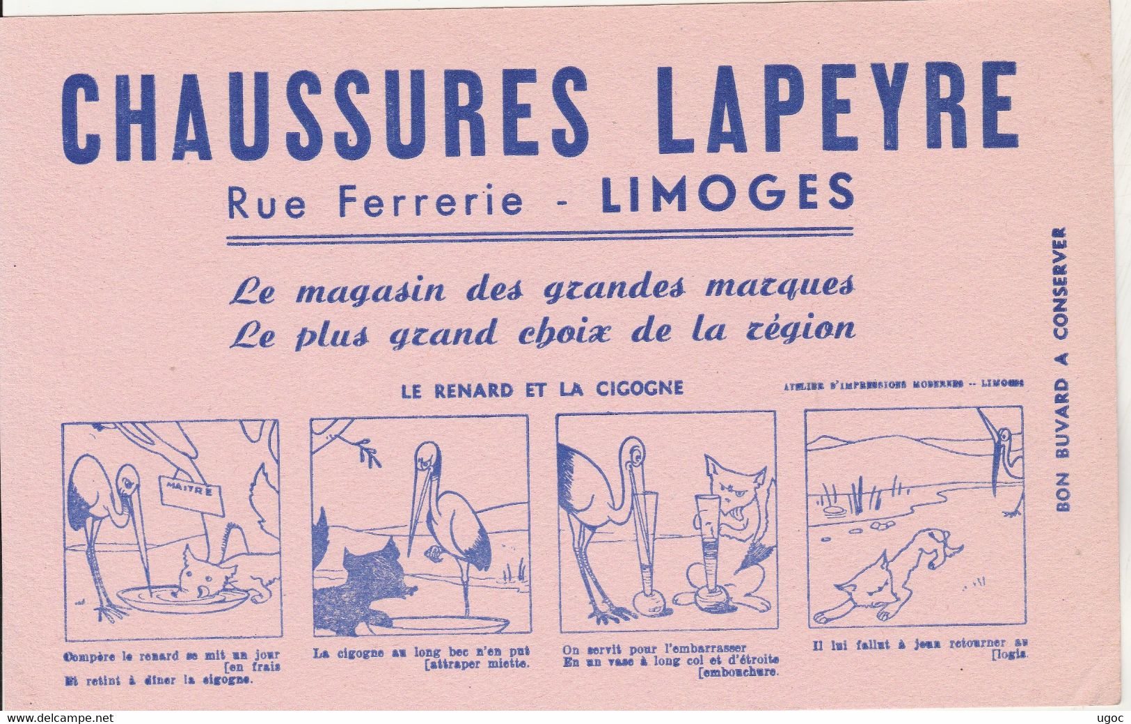 BUVARD  CHAUSSURE  LAPEYRE à LIMOGES - 135 - Scarpe
