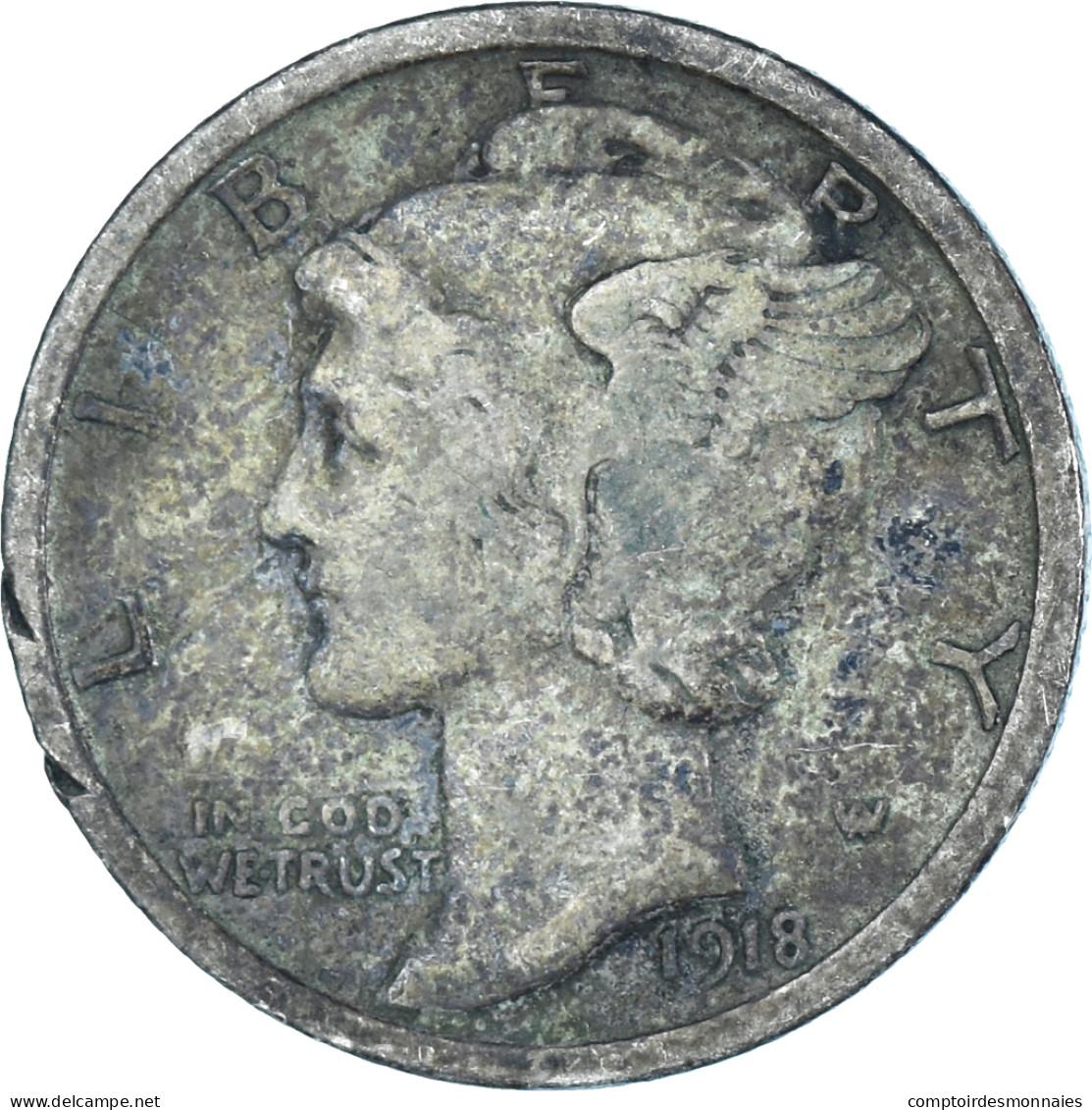 Monnaie, États-Unis, Dime, 1918 - 1916-1945: Mercury