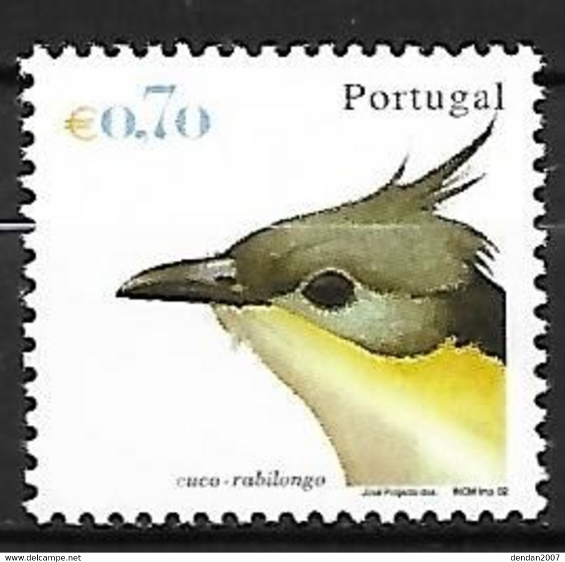 Portugal - MNH ** 2002 : Great Spotted Cuckoo   - Clamator Glandarius - Cuckoos & Turacos