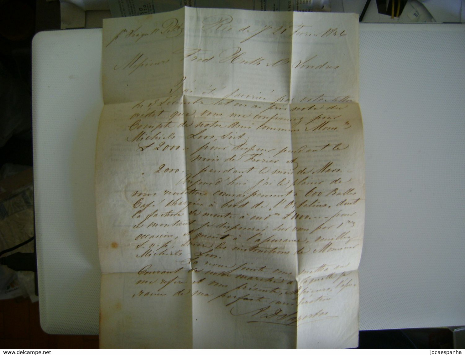 BRAZIL / BRASIL - MARITIME LETTER WITH POSTAL MARK SENT FROM RIO DE JANEIRO TO LONDON IN 1846 IN THE STATE - Covers & Documents