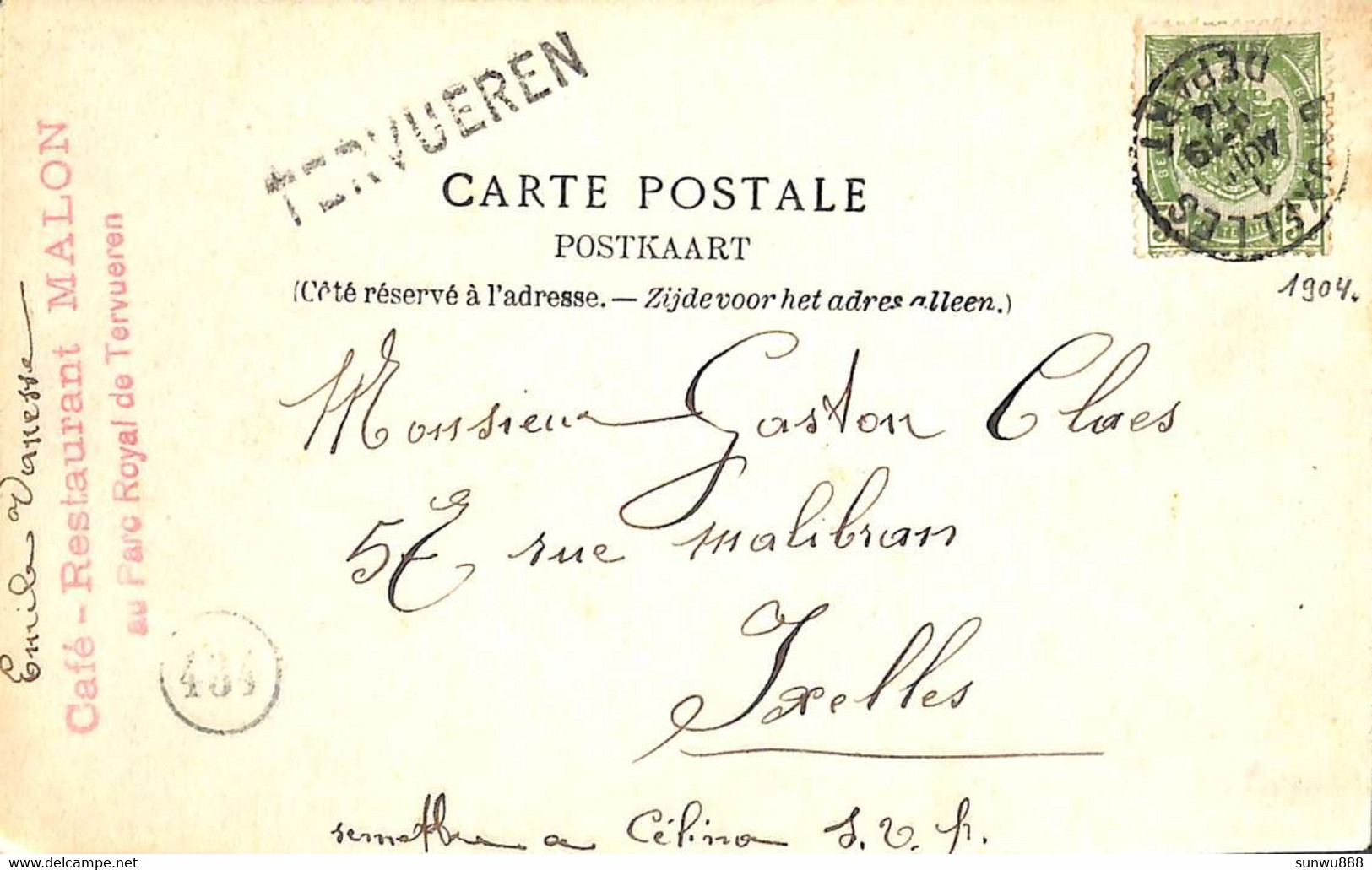 Tervueren (Lagaert Café Restaurant Malon 1904 Griffe Tervueren) - Tervuren