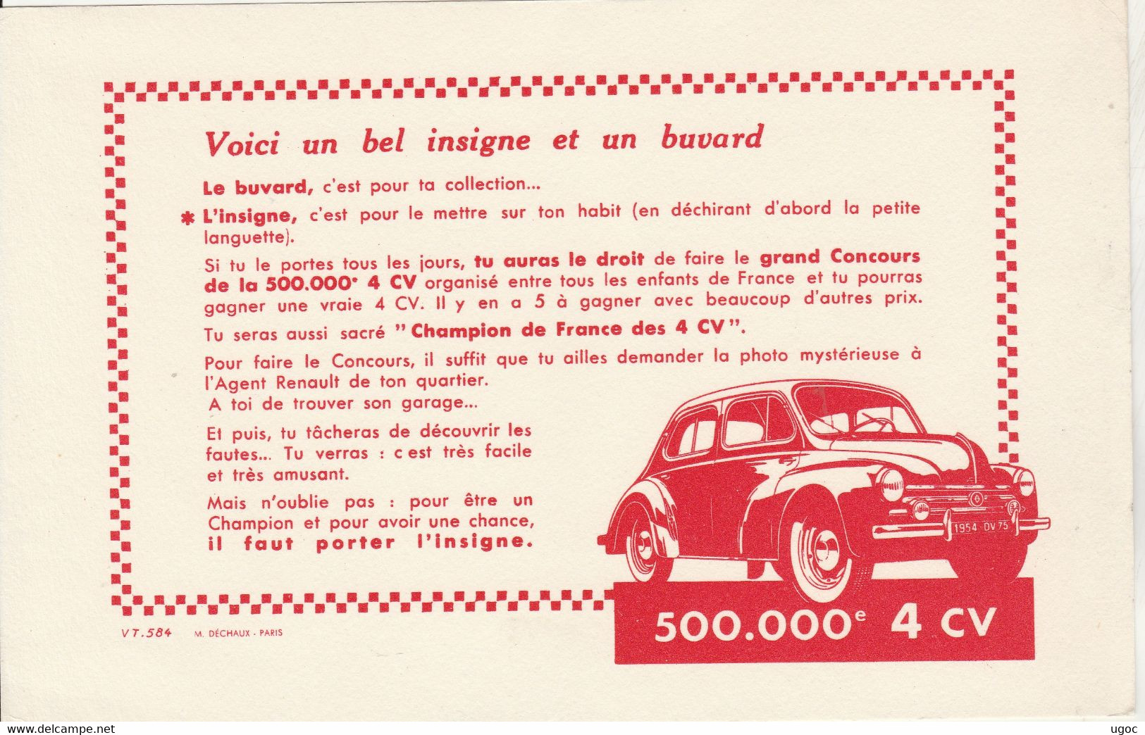 BUVARD Automobile 4 Cv Renault - 165 - Automobil