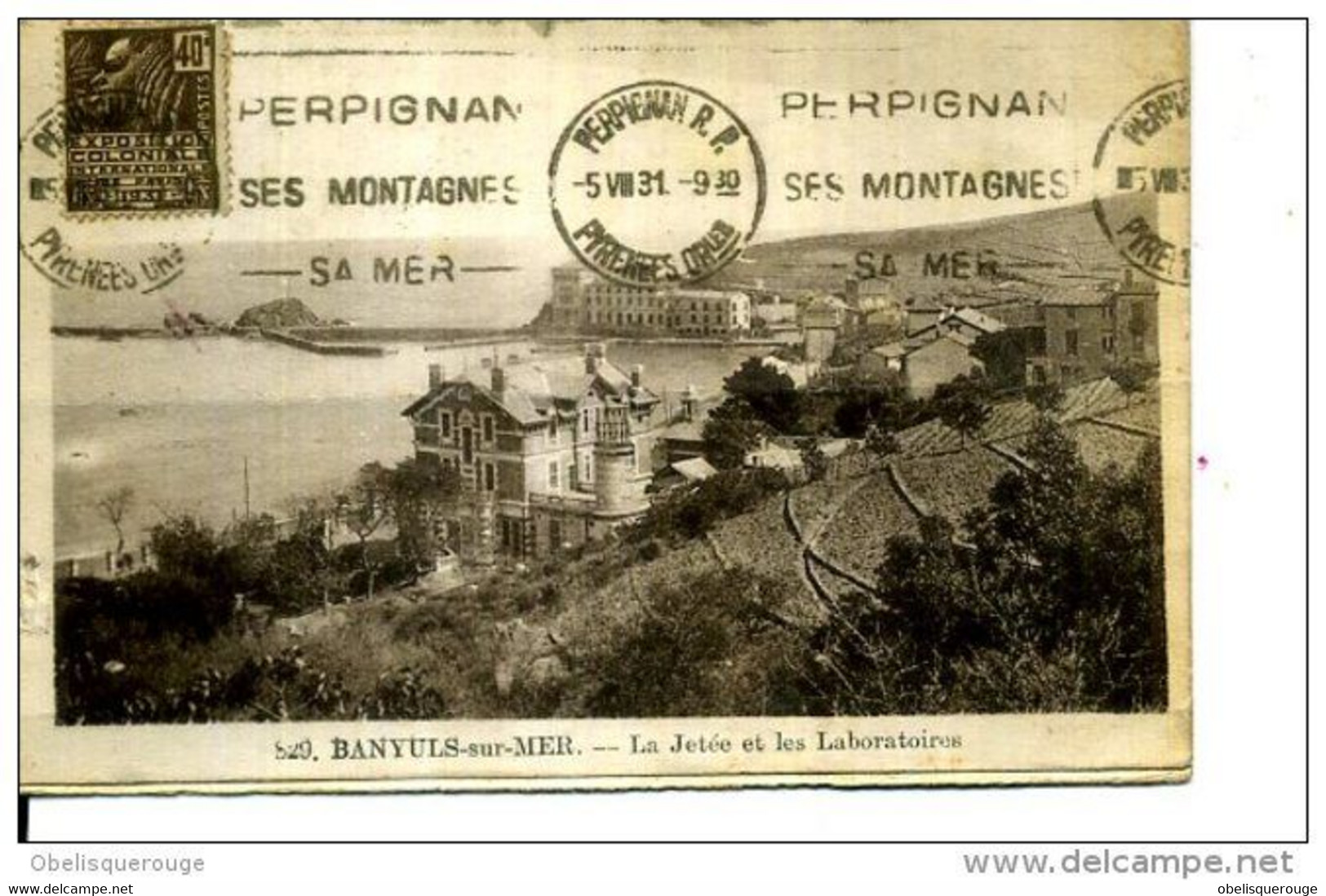 66 BANYULS SUR MER JETEE ET LABORATOIRES 1929 - Banyuls Sur Mer