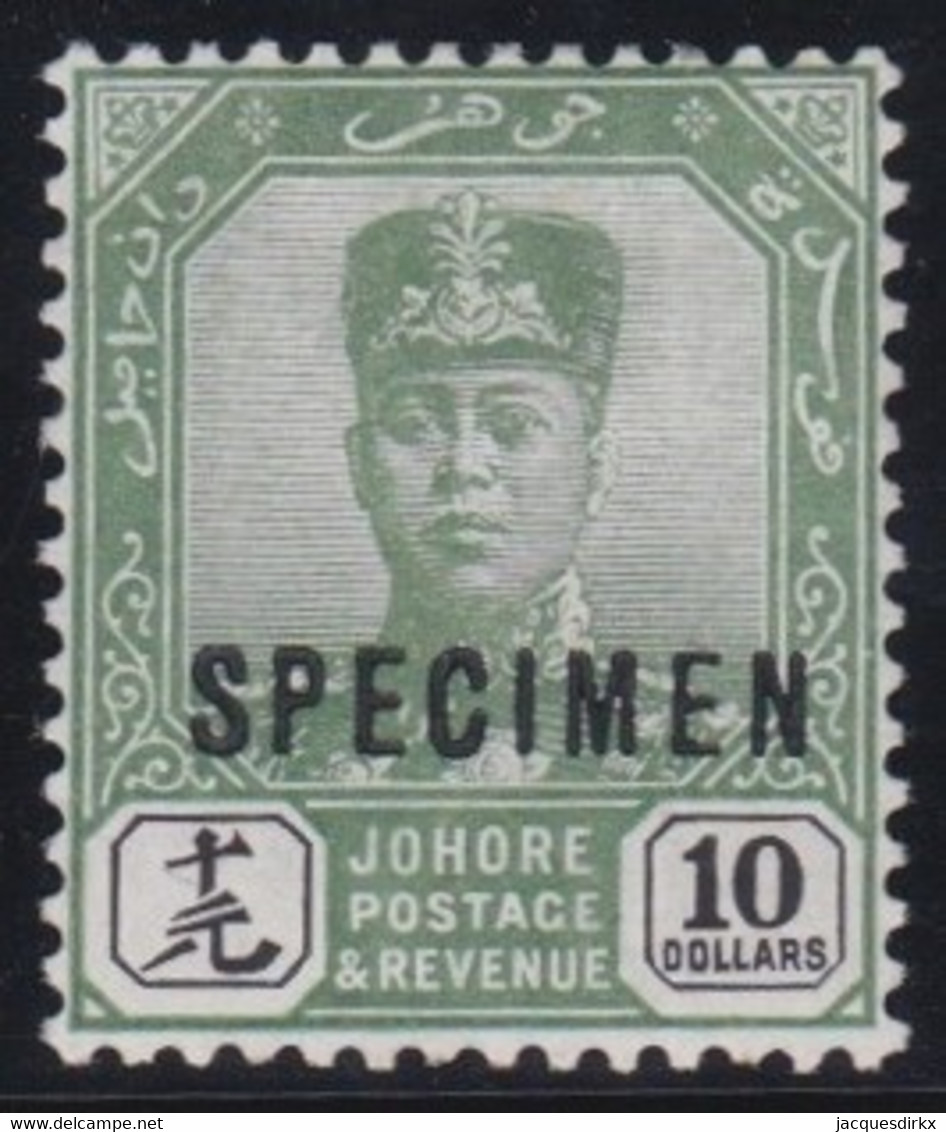 Johore     .      SG  .     125  Specimen  (2 Scans)       ,    *   .      Mint-hinged - Johore