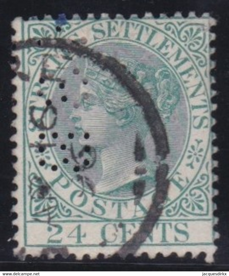 Straits  Settlements      .      SG  .     16  Perf.     .     O     .      Cancelled - Straits Settlements