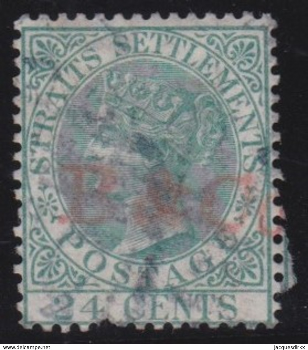 Straits  Settlements      .      SG  .     16        .     O     .      Cancelled - Straits Settlements