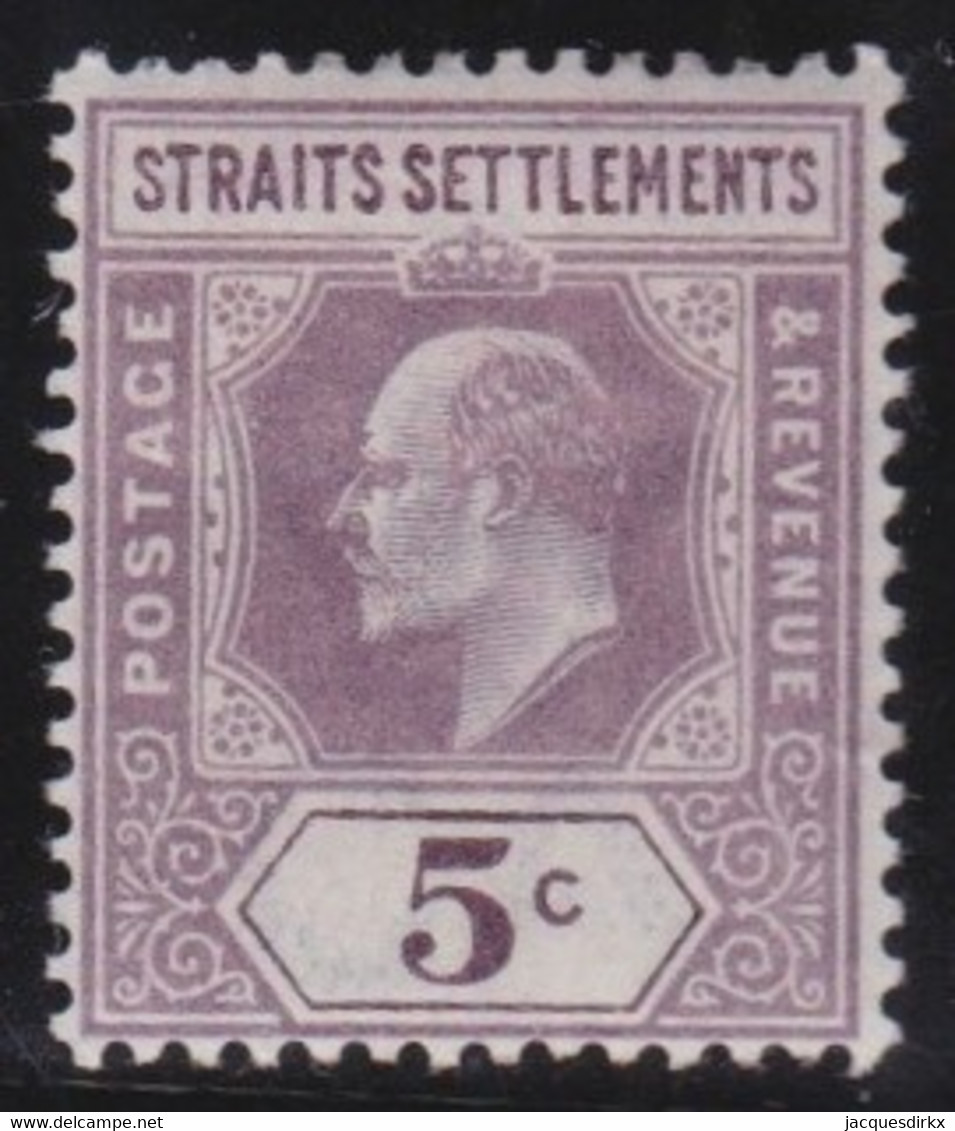 Straits  Settlements      .      SG  .    113      .     *          .   Mint-hinged - Straits Settlements