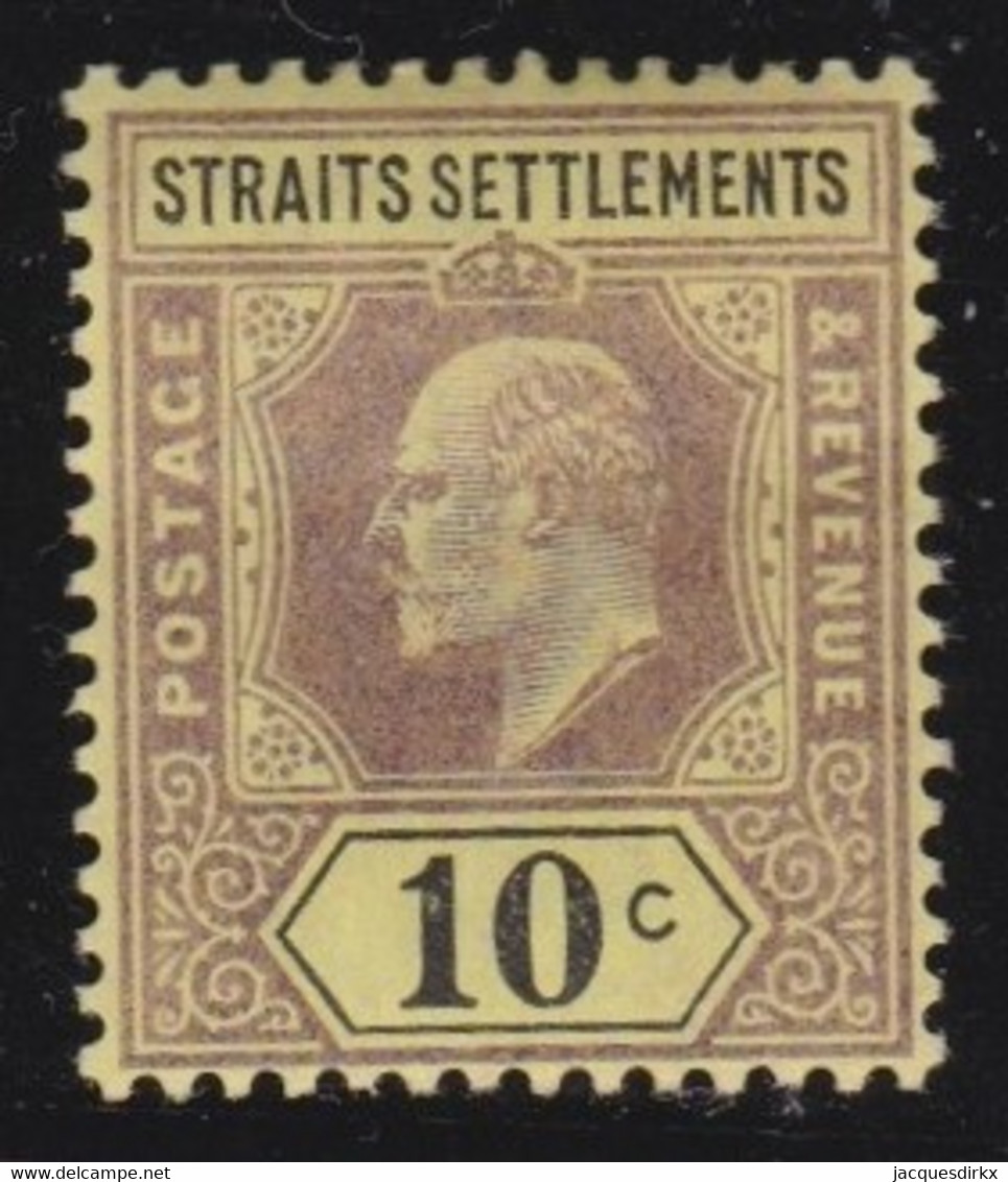 Straits  Settlements      .      SG  .    115      .     *          .   Mint-hinged - Straits Settlements