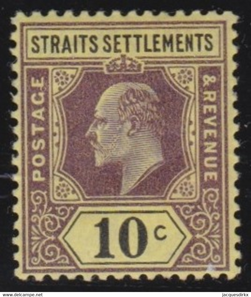 Straits  Settlements      .      SG  .    115      .     *          .   Mint-hinged - Straits Settlements