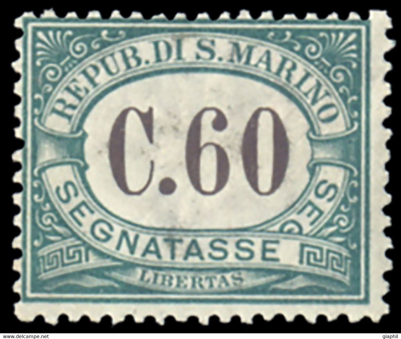 SAN MARINO 1897 SEGNATASSE 60 CENT. (Sass. 5) NUOVO INTEGRO ** OFFERTA! - Impuestos