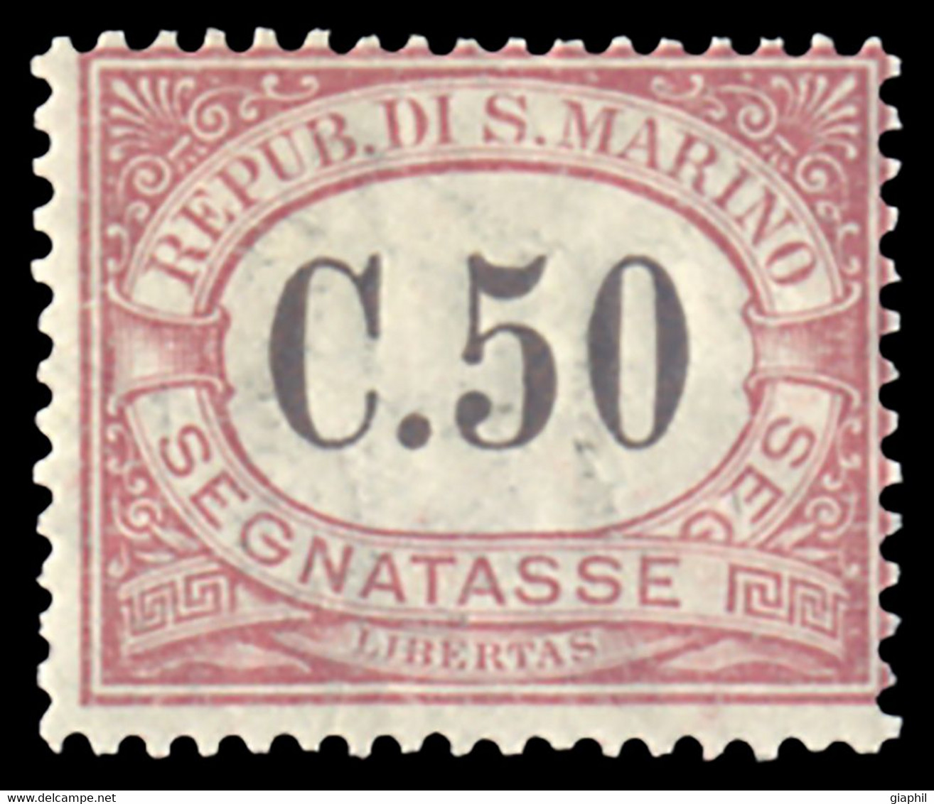 SAN MARINO 1924 SEGNATASSE 50 CENT. (Sass. 13) NUOVO INTEGRO ** OFFERTA! - Segnatasse